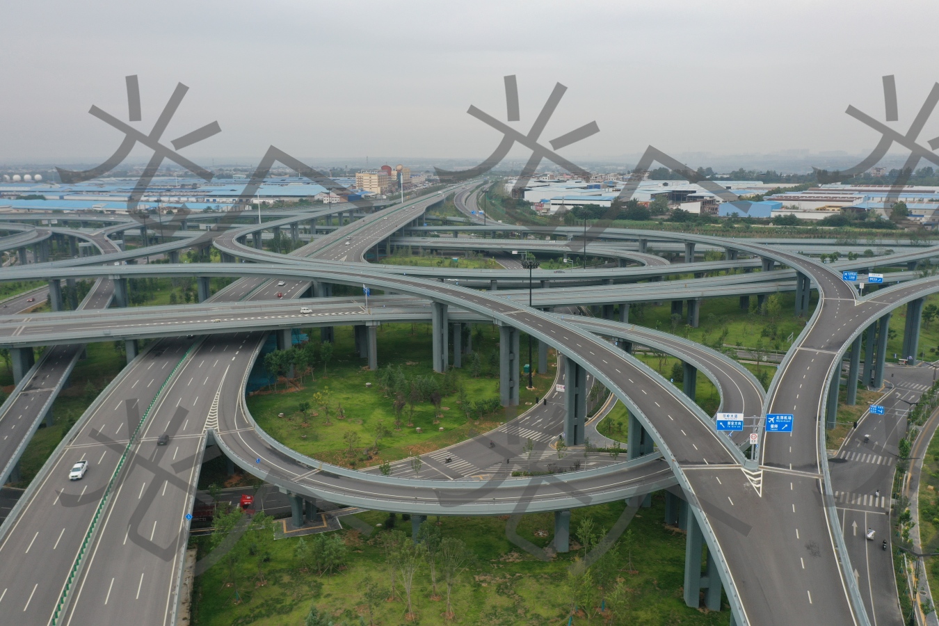 航拍城市高架立交桥风光合集